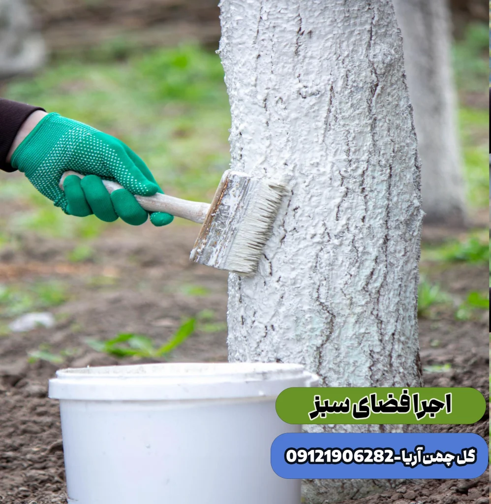 رنگ آمیزی تنه درختان
